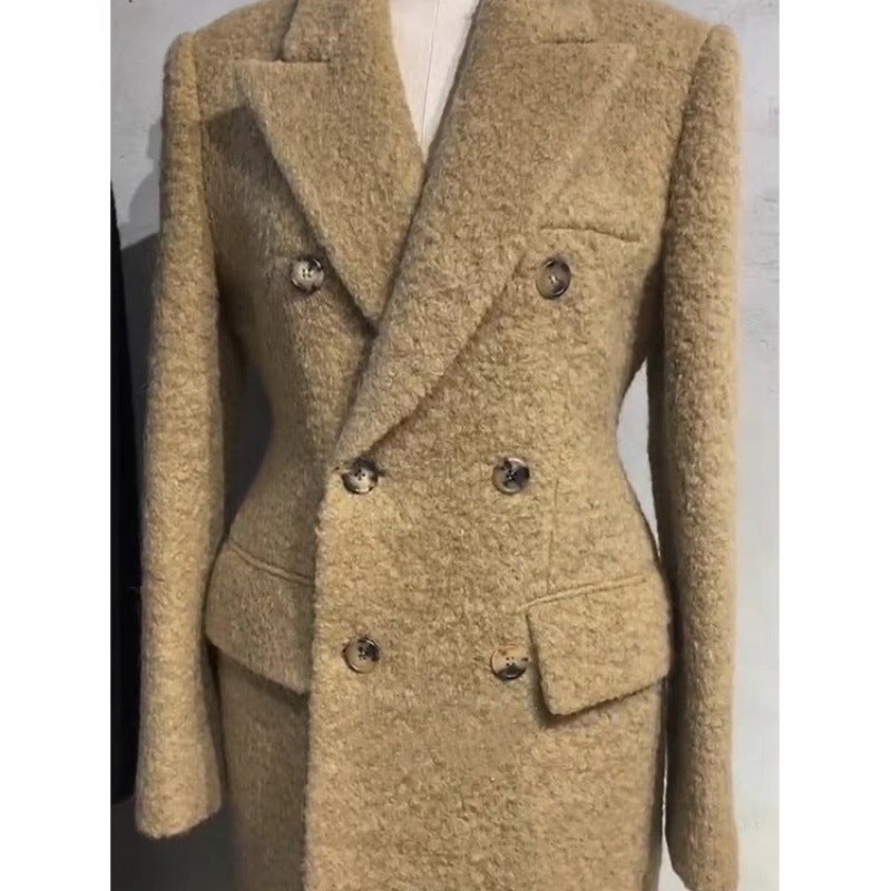 Autumn New Style Chanel Style Good-Looking Thickened Camel Double-Sided Woolen Coat Woolen Suit Jacket For Women - Image 5